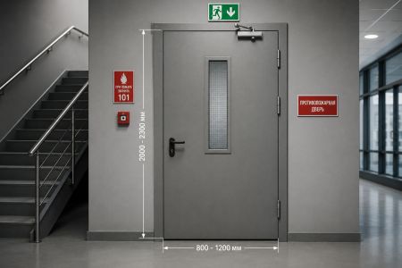 Размеры противопожарных металлических дверей