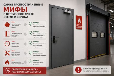 Самые распространенные мифы о противопожарных дверях и воротах