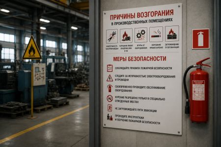Причины возгорания в производственных помещениях и меры безопасности